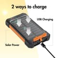 Miniatyrbillede 8 af 8: PowerBank 6.000 mAh 10W Solcelle Sort/Orange