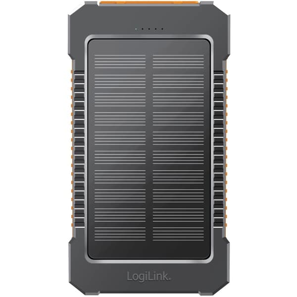 PowerBank 6.000 mAh 10W Solcelle Sort/Orange