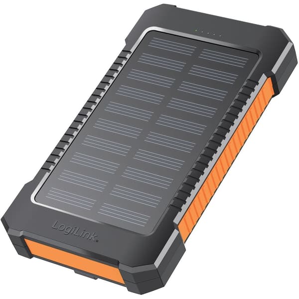 PowerBank 6.000 mAh 10W Solcelle Sort/Orange