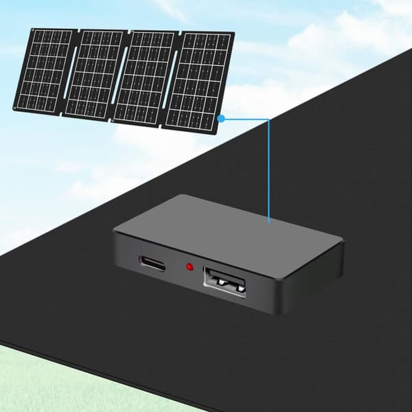 Foldbart solpanel med USB-oplader 1x USB-C, 1x USB-A 15W