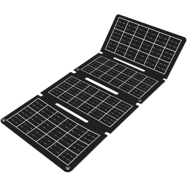 Foldbart solpanel med USB-oplader 1x USB-C, 1x USB-A 15W