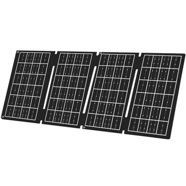 Foldbart solpanel med USB-oplader 1x USB-C, 1x USB-A 15W