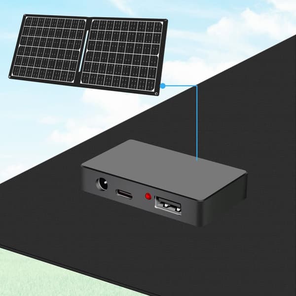 Foldbart solpanel med USB-oplader 1x USB-C, 1x USB-A 30W