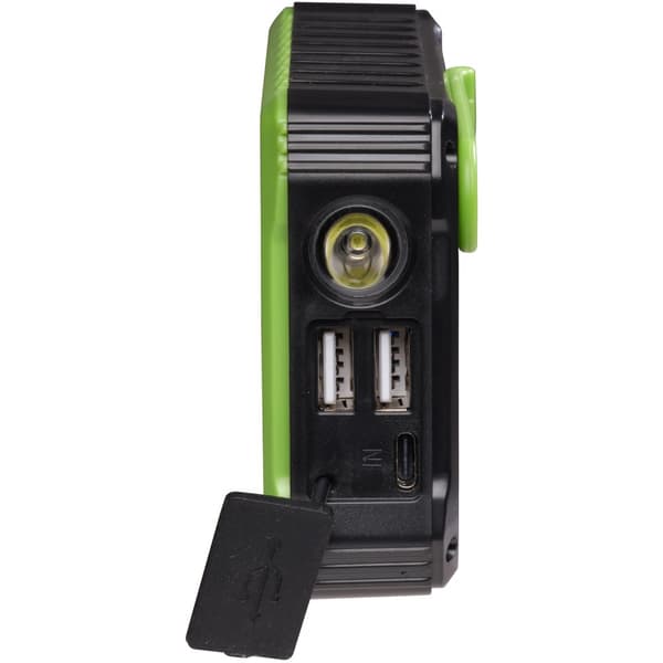 PowerBank 10 000 mAh Solcelle Sveiv Svart/Grønn