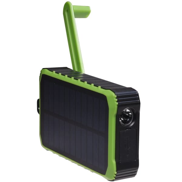 PowerBank 10 000 mAh Solcelle Sveiv Svart/Grønn