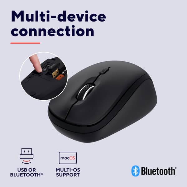Yvi+ Langaton hiiri Bluetooth / 2,4 GHz musta