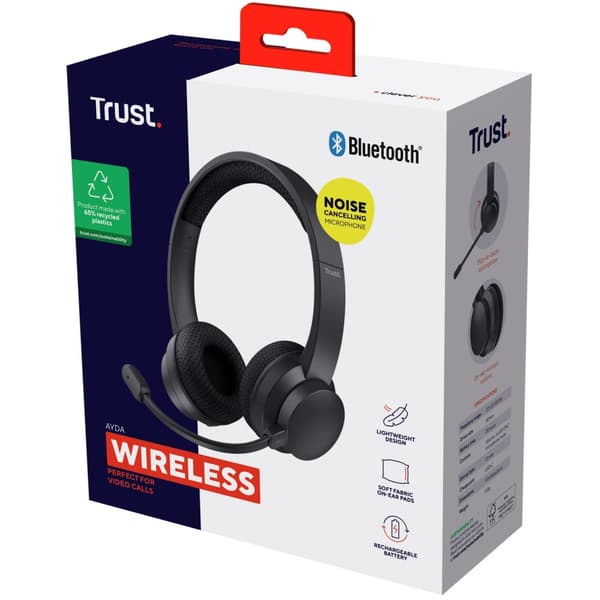 Ayda trådløst PC-hodesett Bluetooth ENC Svart