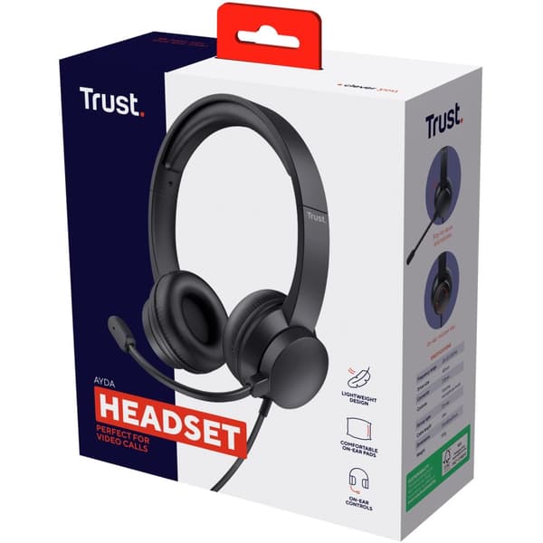 Ayda PC-headset 3,5mm Svart