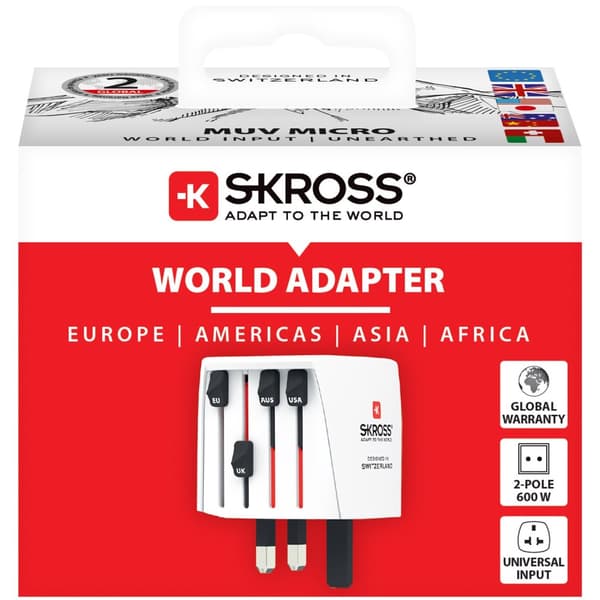 World travel adapter MUV Micro Ungrounded