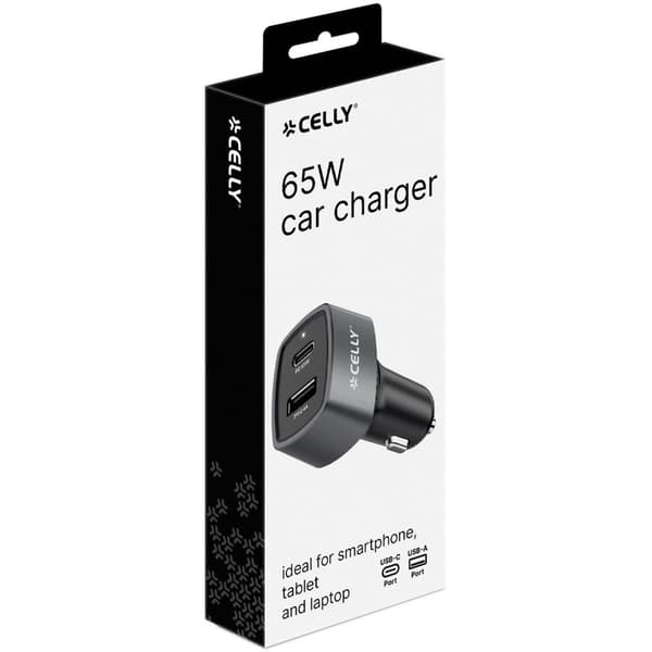 Biloplader 1xUSB-C PD 1xUSB-A 65W