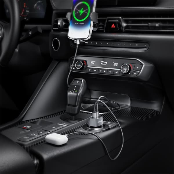 Biloplader 1xUSB-C PD 1xUSB-A 65W