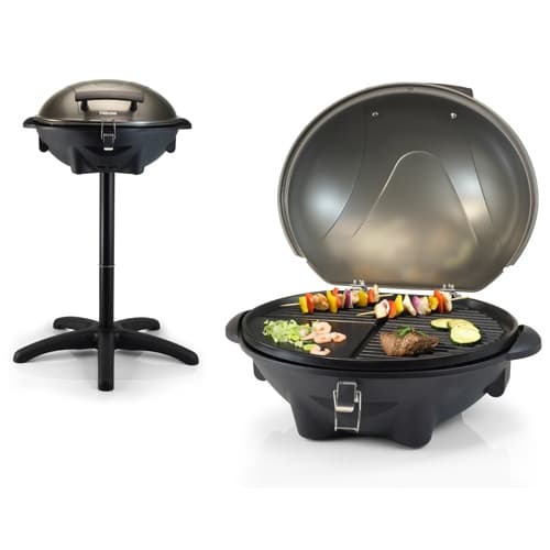 El-grill på avtagbart stativ Svart