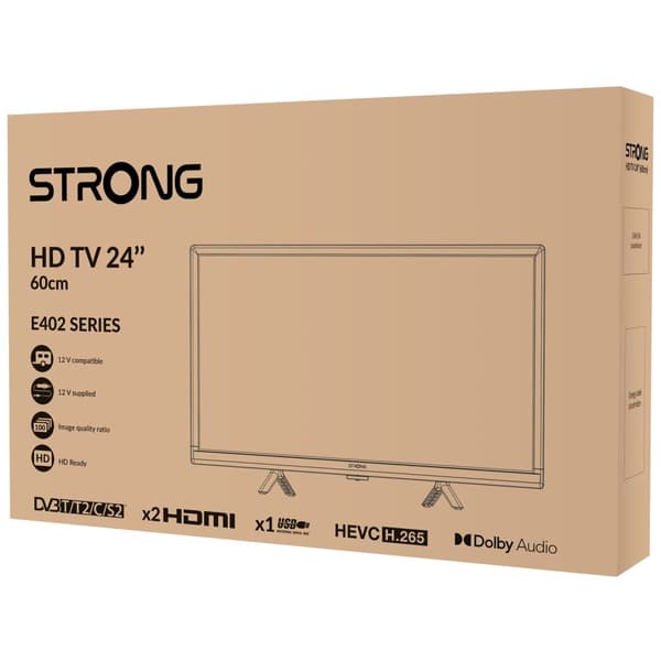 TV 24" 230/12Volt SRT24HE4023 Sort