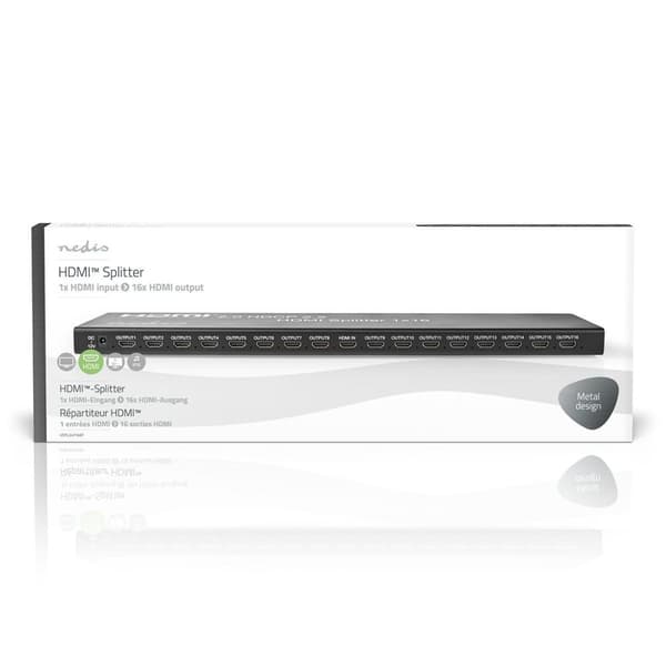 HDMI™ Splitter | 16 port(ar) | HDMI™-ingång | USB-A hona / 16x HDMI™-utgång | 4K@60Hz | 18 Gbps | Metall | Antracit