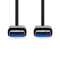 Miniatyrbilde 2 av 3: USB-kabel | USB 3.2 Gen 1 | USB-A hann | USB-A hann | 5 Gbps | Forniklet | 1,00 m | Runde | PVC | Svart | Merkelapp