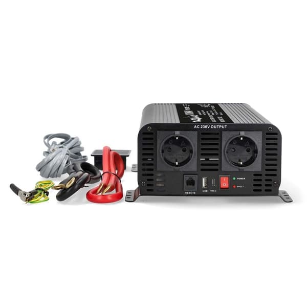 Power Inverter Pure Sine Wave | Inngangsspenning: 12 V DC | Enhetens strømutgangstilkobling(er): Type F (CEE 7/3) / USB-A / USB-C™ | 230 V AC 50 Hz |