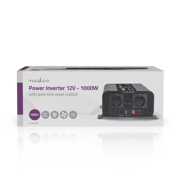 Power Inverter Pure Sine Wave | Inngangsspenning: 12 V DC | Enhetens strømutgangstilkobling(er): Type F (CEE 7/3) / USB-A / USB-C™ | 230 V AC 50 Hz |