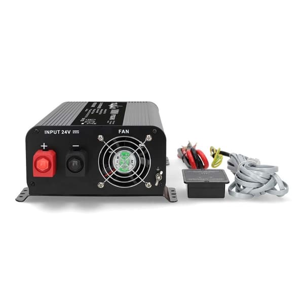 Tehoinvertteri puhdas siniaalto | Tulojännite: 24 V DC | Laitteen lähtöliitännät: tyyppi F (CEE 7/3) / USB-A / USB-C™ | 230 V AC 50 Hz | 1000 W | Huip