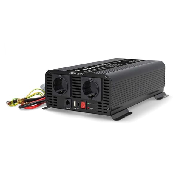 Tehoinvertteri puhdas siniaalto | Tulojännite: 24 V DC | Laitteen lähtöliitännät: tyyppi F (CEE 7/3) / USB-A / USB-C™ | 230 V AC 50 Hz | 1000 W | Huip