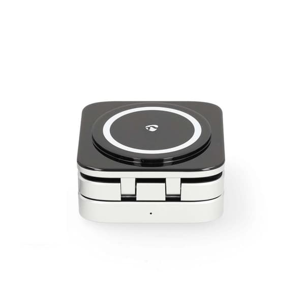Trådløs lader | 3-i-1 | 2,5 / 5 / 15 W | LED-indikator i bruk | Inkludert kabel | USB-A / USB-C™ | 1,50 m
