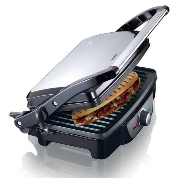 Panini / Bordgrill 1600W Sort / Rustfritt stål topphus