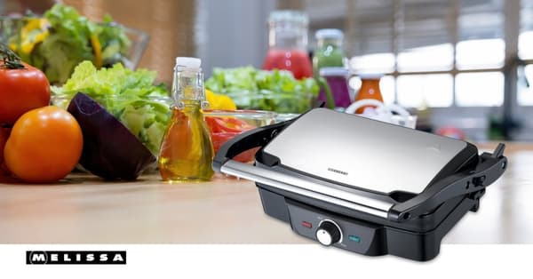 Panini / Bordgrill 1600W Sort / Rustfritt stål topphus
