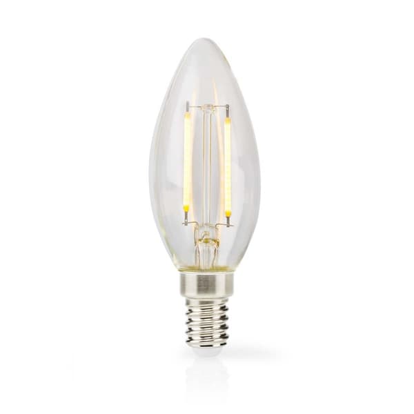 LED glødelampe E14 | Stearinlys | 2,2 W | 470 lm | 2700 K | Varm hvid | Retro stil | 1 stk | Klar
