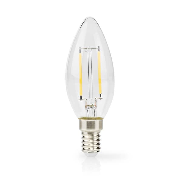 LED glødelampe E14 | Stearinlys | 2,2 W | 470 lm | 2700 K | Varm hvid | Retro stil | 1 stk | Klar