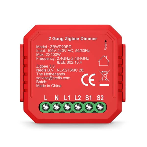 SmartLife Strömbrytare | Zigbee 3.0 | 2x100 W | Terminalanslutning | App tillgänglig för: Android™ / IOS
