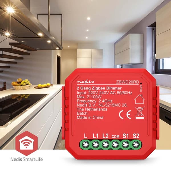 SmartLife Strömbrytare | Zigbee 3.0 | 2x100 W | Terminalanslutning | App tillgänglig för: Android™ / IOS