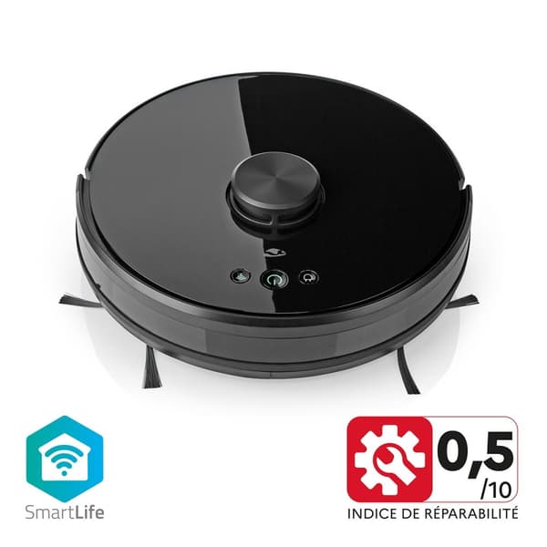 SmartLife Robotstøvsuger | Lasernavigasjon | Wi-Fi | Kapasitet samlereservoar: 0,6 l | Automatisk lading | Maksimal driftstid: 2 timer | Svart | Andro
