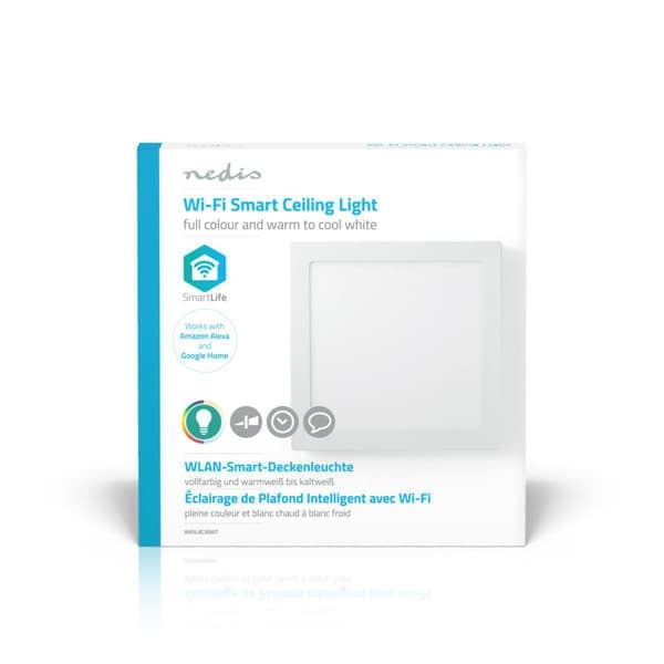 SmartLife Taklampa | Wi-Fi | Cool White / RGB / Warm White | Fyrkantig | 1400 lm | 2700 - 6500 K | IP20 | Energiklass: G | Android™/IOS
