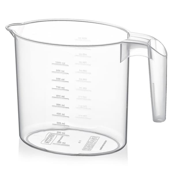 Plastmugge med målebeger 1 l