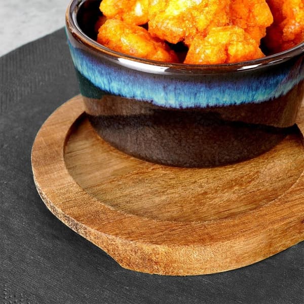 Keramiska snackskålar på bricka 29,5 cm 3 st.