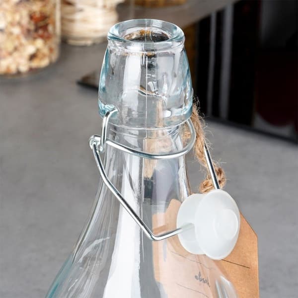Flaske med klipsglass 1 l