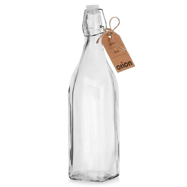 Flaske med klipsglass 1 l