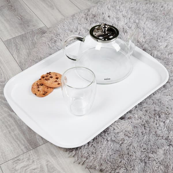 Serveringsbakke i plast hvid 43,5x31,5 cm