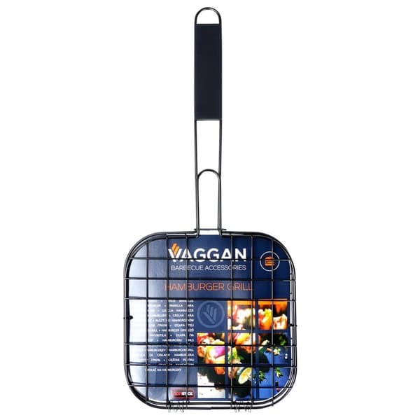 Burgergrillrist, metal, sort, non-stick, 49x21,1 cm