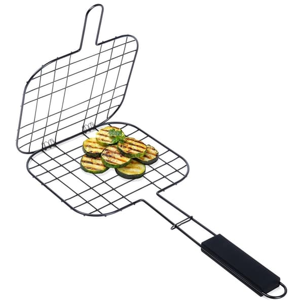 Burgergrillrist, metal, sort, non-stick, 49x21,1 cm