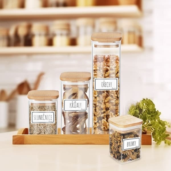 Glassbeholder for løse produkter med lokk og forsegling 320 ml