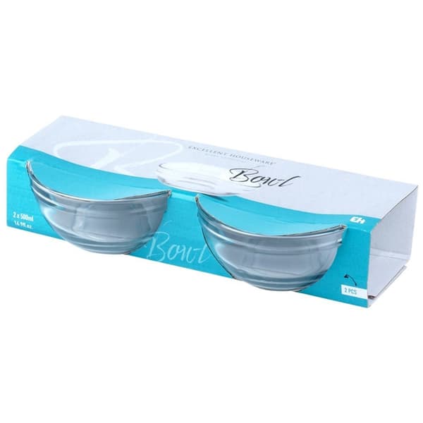 Glassskåler 14 cm, 500 ml 2 stk.
