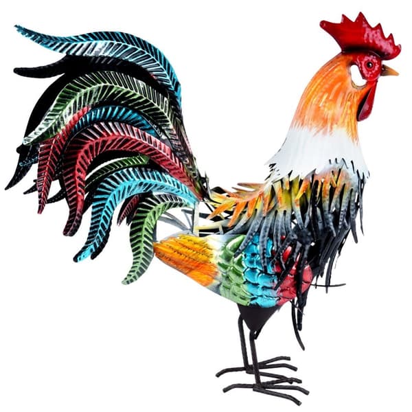 Hagefigur metallhane 39x12x40 cm