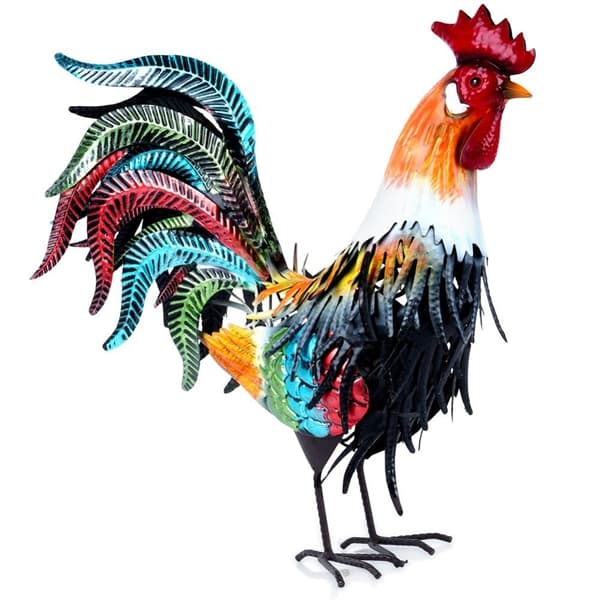 Hagefigur metallhane 39x12x40 cm