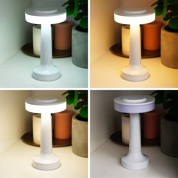 LED bordslampa vit trådlös 3 ljuslägen 21 cm