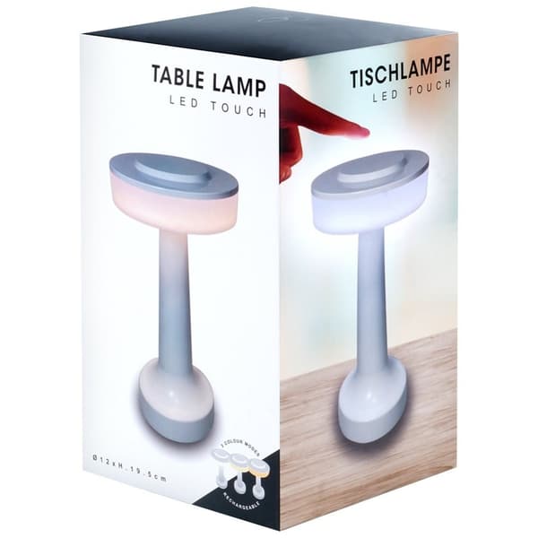 LED bordslampa vit trådlös 3 ljuslägen 21 cm