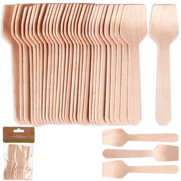 Engangs isskeer af træ 9,5 cm 30 stk.