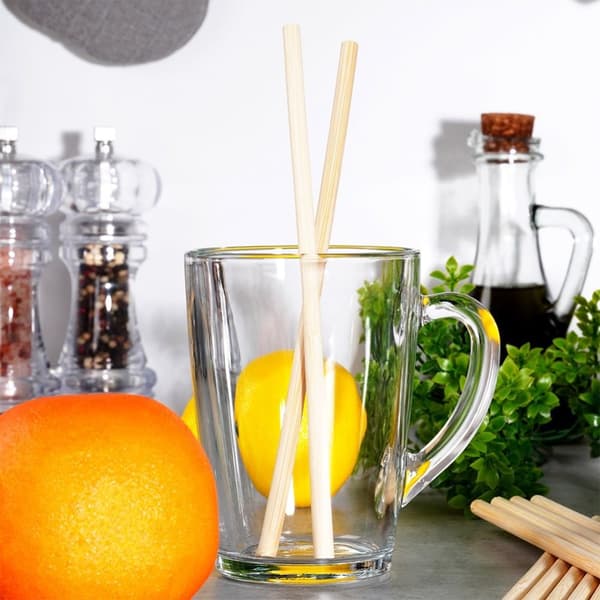 Uudelleen käytettävät bambu-juomapillit 20 cm 20 kpl.