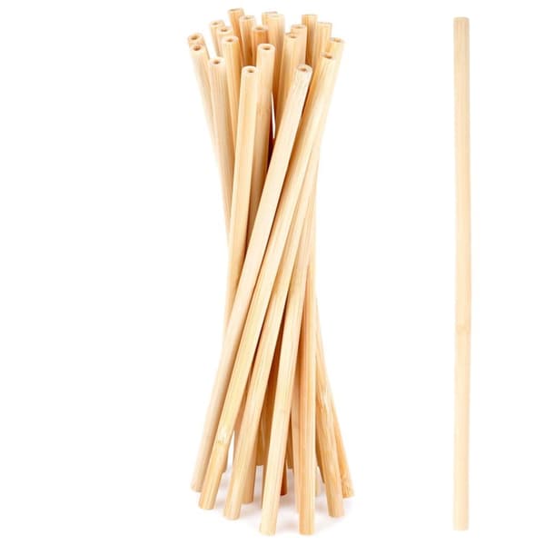 Uudelleen käytettävät bambu-juomapillit 20 cm 20 kpl.