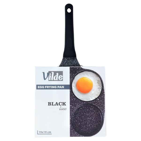 Granit äggpanna 4 hål BLACK LINE 19 cm
