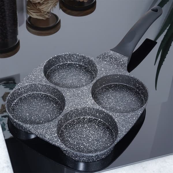 Granit äggpanna 4 hål BLACK LINE 19 cm
